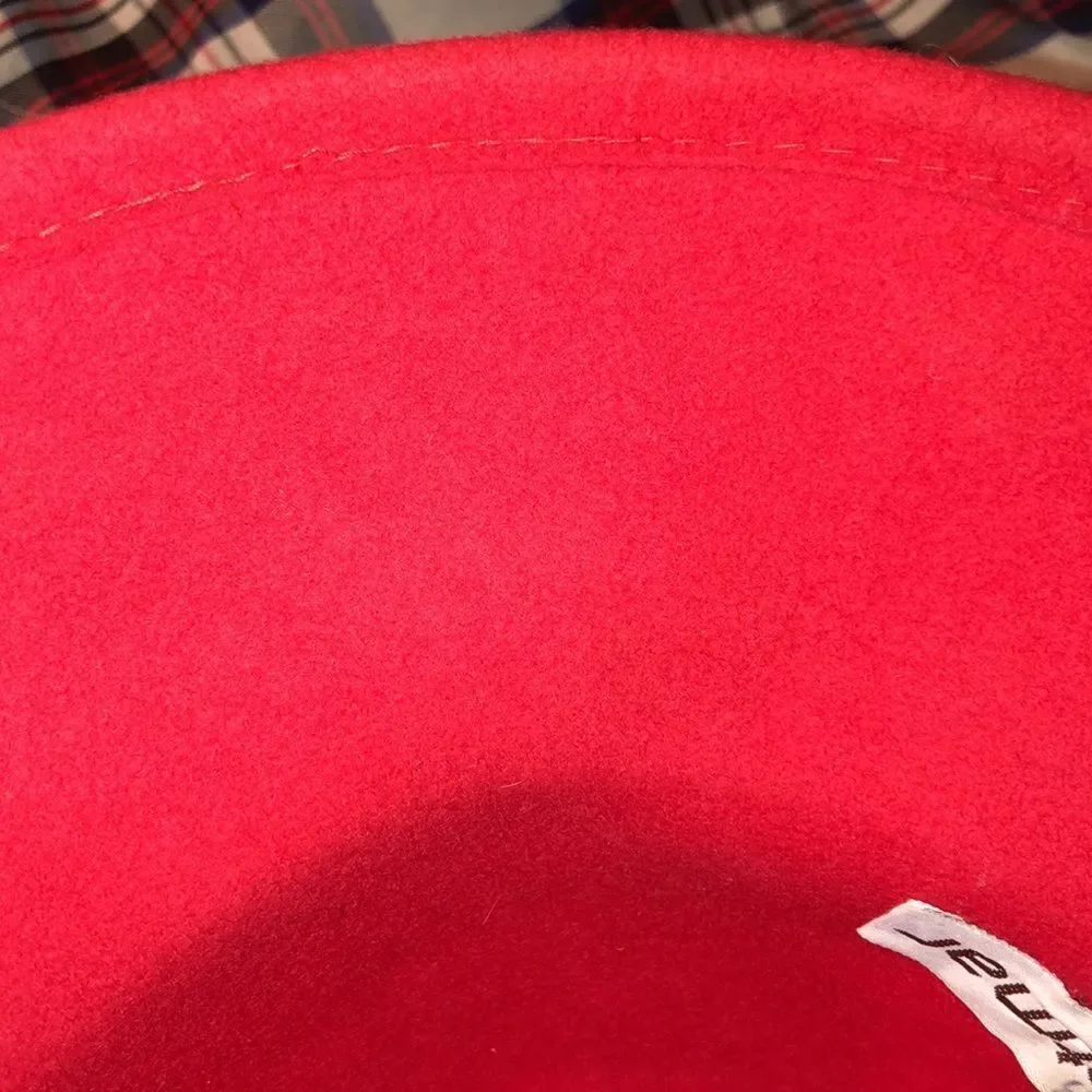 Betmar Retro Vintage 1920s Wool Vibrant Red Ladies Bow Feather & Pin Hat - Picture 10 of 16